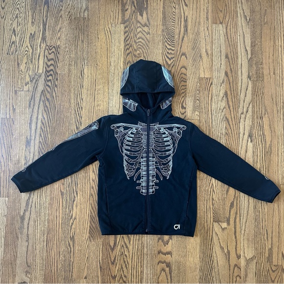 Size 8 / 9 (Medium) Gap Fit Hooded Skeleton Sweatshirt - Picture 3 of 10